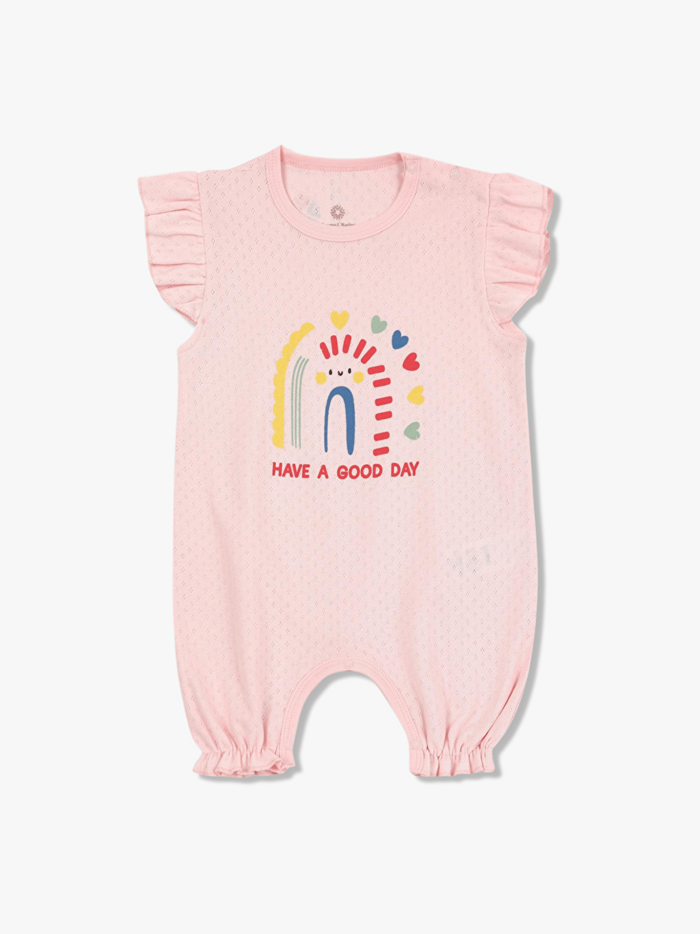 Pembe Bisiklet Yaka Baskılı Kız Bebek Jakarlı Kısa Tulum-5