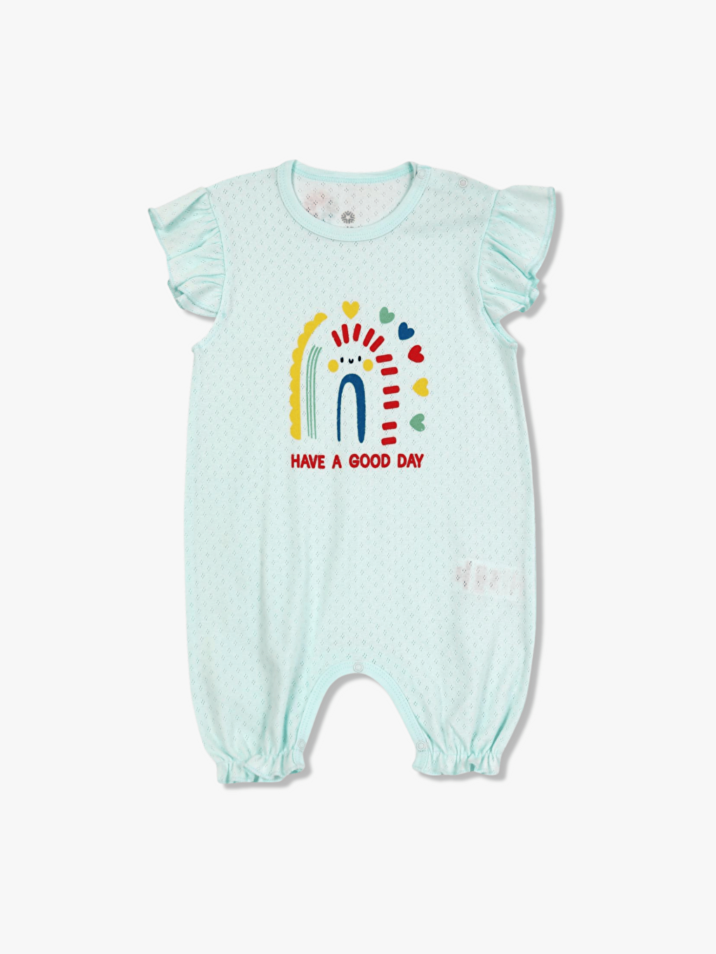 Yeşil Bisiklet Yaka Baskılı Kız Bebek Jakarlı Kısa Tulum-4