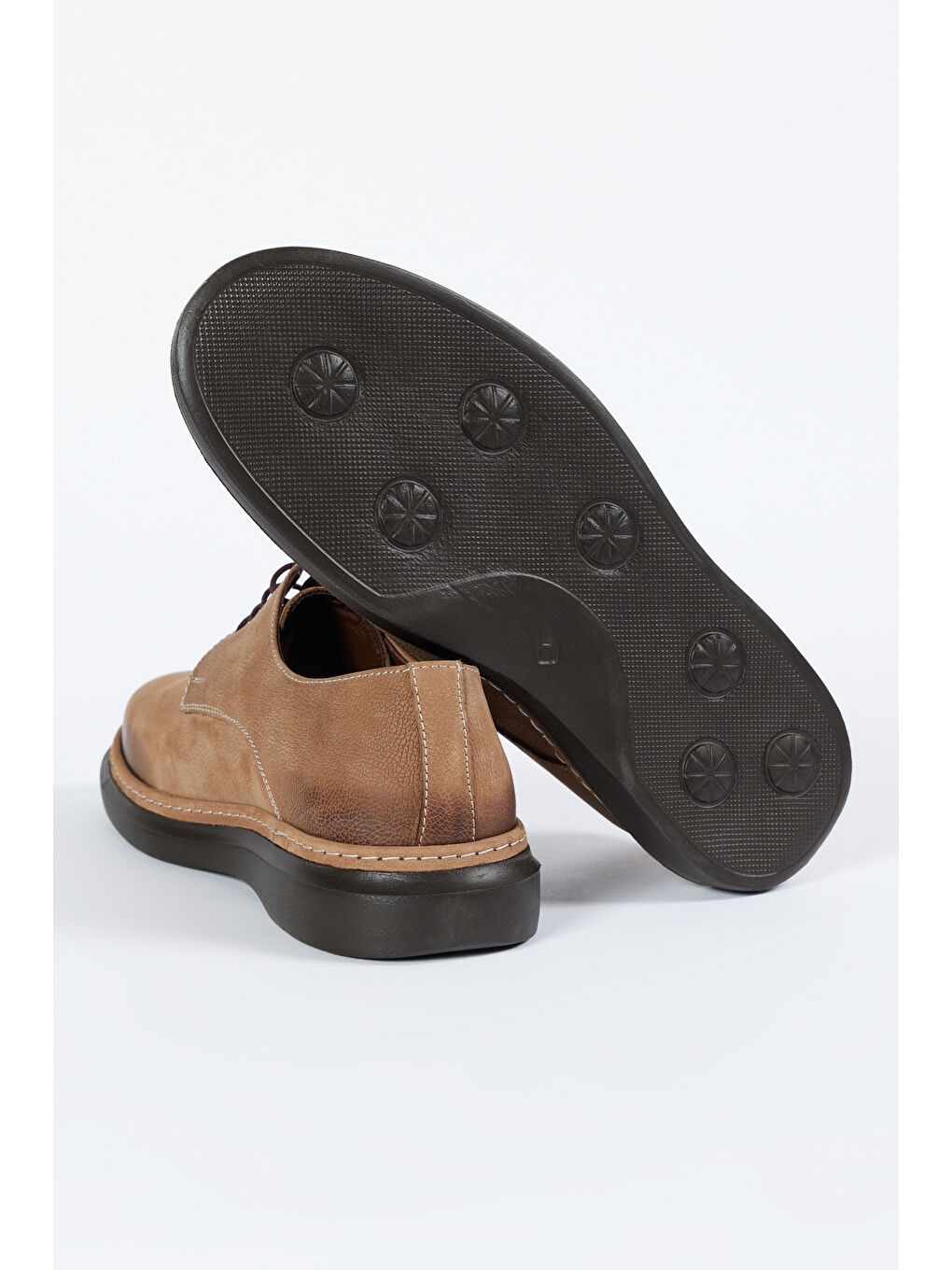 Bej Erkek Vizon %100 Deri Casual Ayakkabı-3