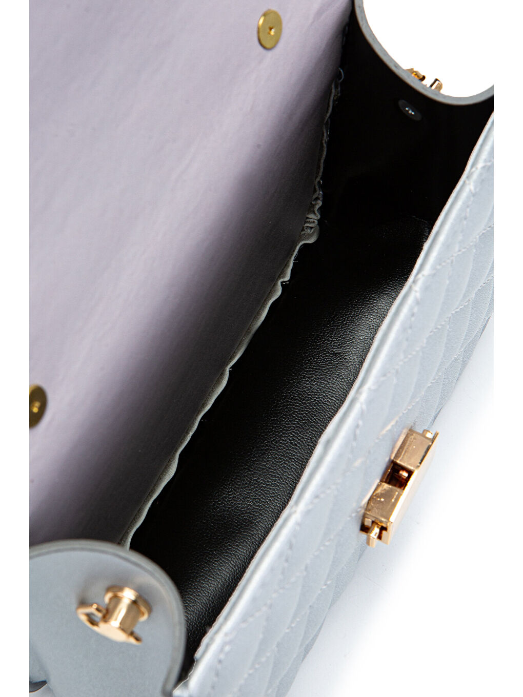 Gri Gold Zincir Charm Detaylı Isabella Kadın Çapraz Çanta Gümüş-5