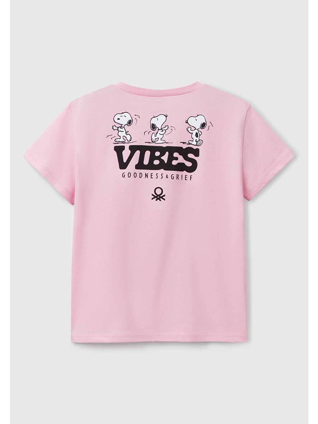 Kız Çocuk Pembe Peanuts Baskılı Tişört-1