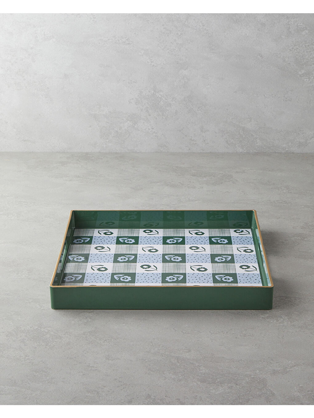 Green Oasis PP Tepsi 35x35 cm Beyaz - Yeşil-1