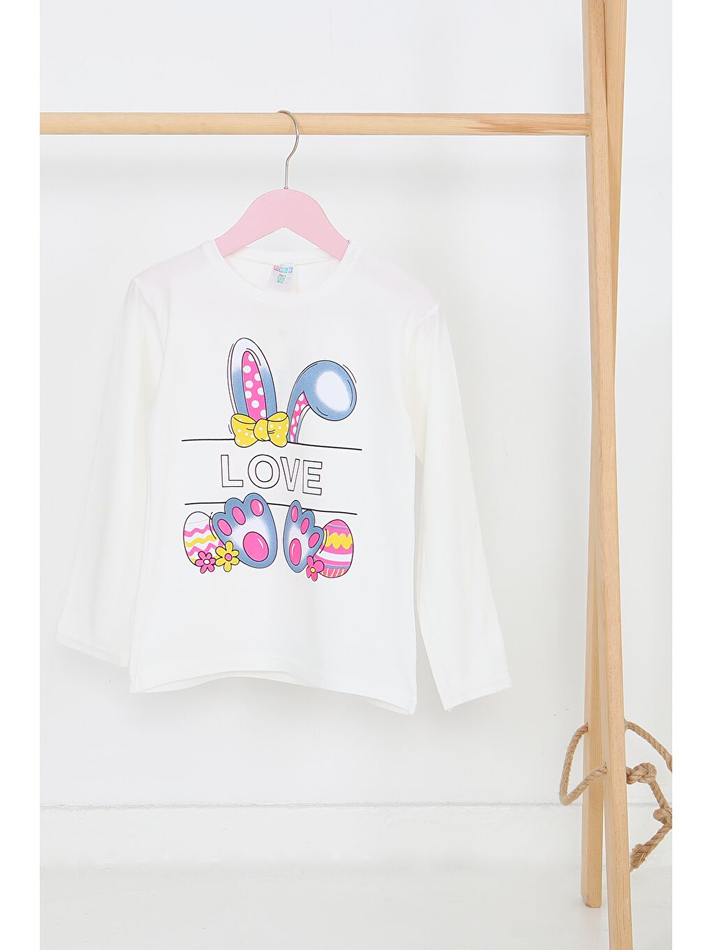 Kız Çocuk Beyaz Uzun Kollu Baskılı Penye Badi - 27700