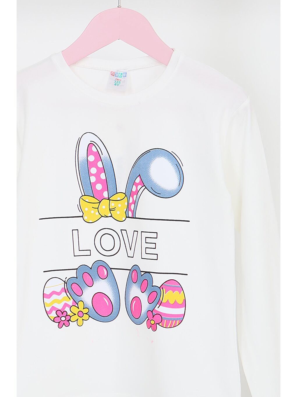 Kız Çocuk Beyaz Uzun Kollu Baskılı Penye Badi - 27700-1