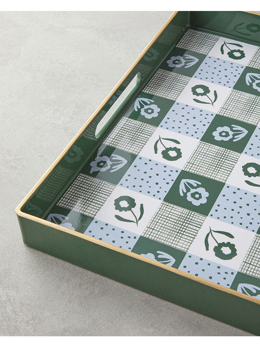 Green Oasis PP Tepsi 35x35 cm Beyaz - Yeşil-2