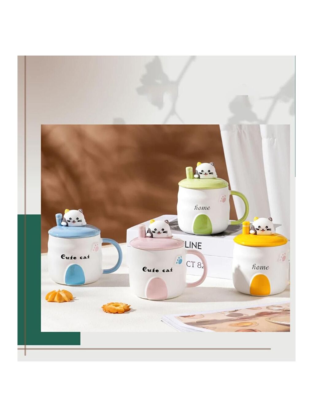 Karışık Renkli Panda Seramik Kupa-1