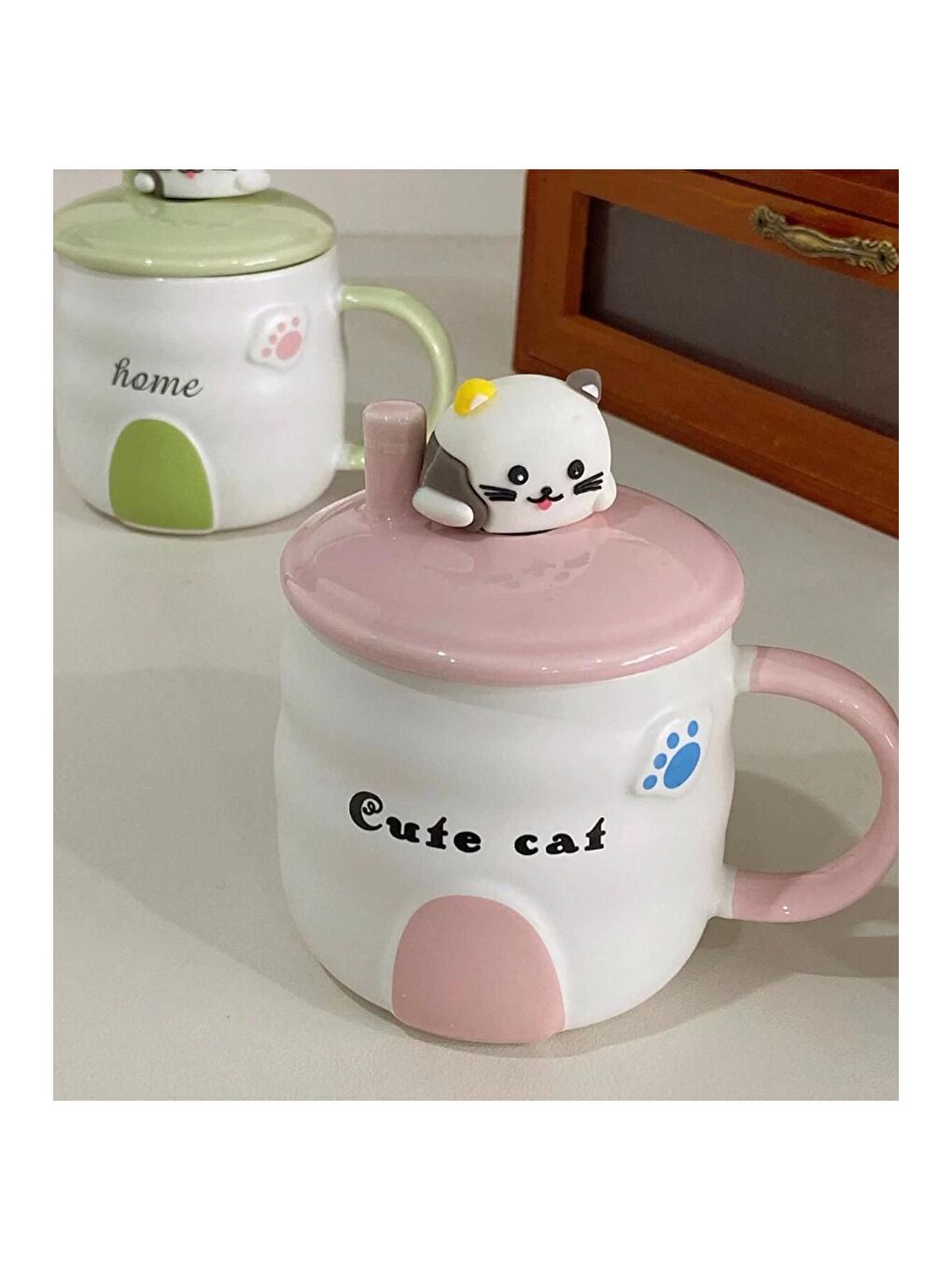 Karışık Renkli Panda Seramik Kupa-4