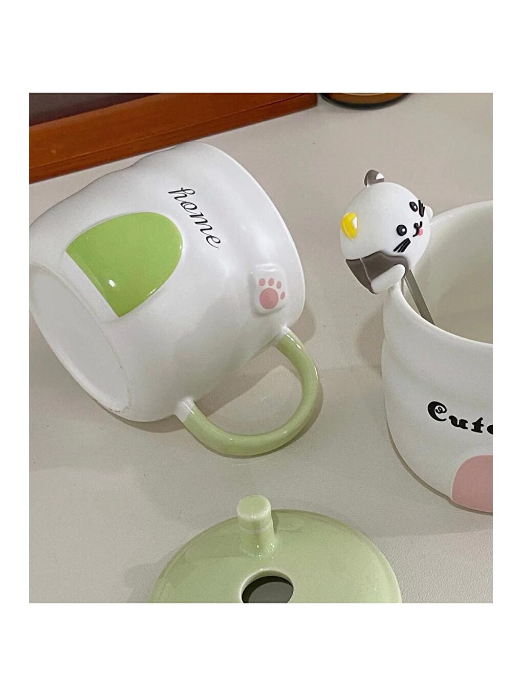 Karışık Renkli Panda Seramik Kupa-5