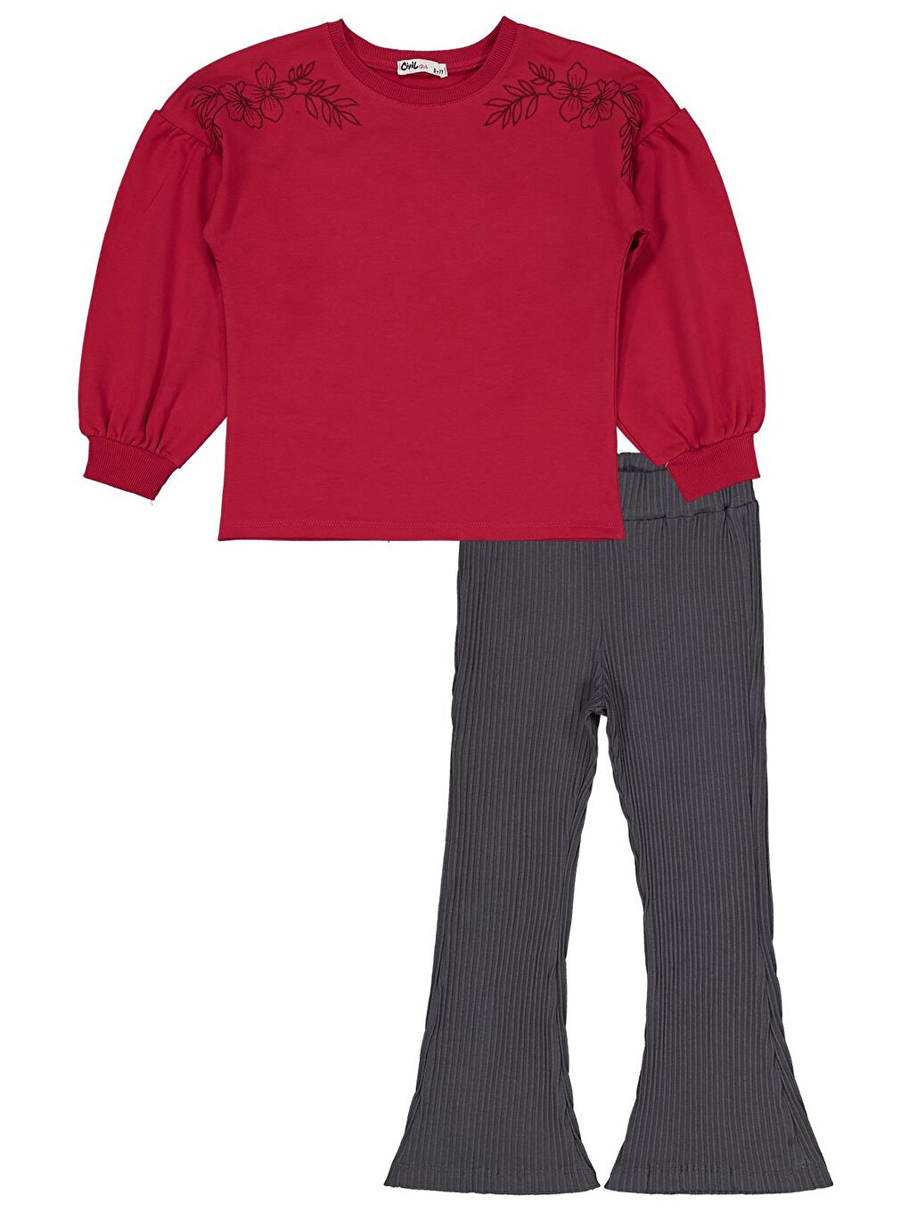 Girls Bolon Kol 6-9 Yaş Takım - Kırmızı 8-9 Yaş