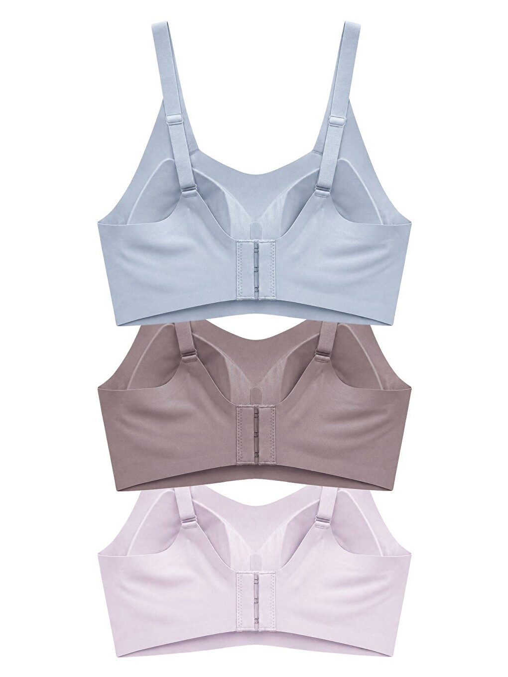 Karışık Seamless Bra - Elaris | Lazer Kesim Balensiz Dekolteli Şerit Detay Dikişsiz Kadın Sütyen 3'lü Paket-1