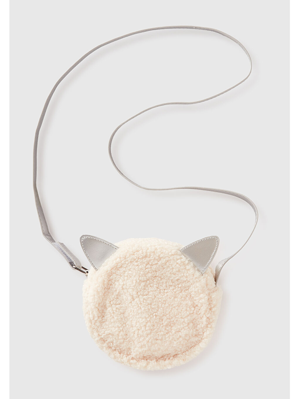 Kız Çocuk Ekru Logo Detaylı Kulaklı Yuvarlak Çanta