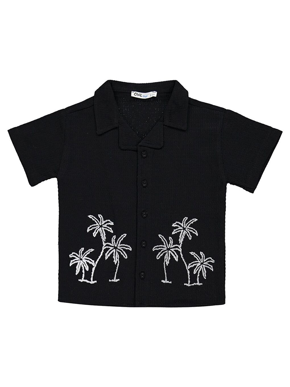 Boys Palmiye Baskılı Kaprili 2-5 Yaş Takım - Siyah-1