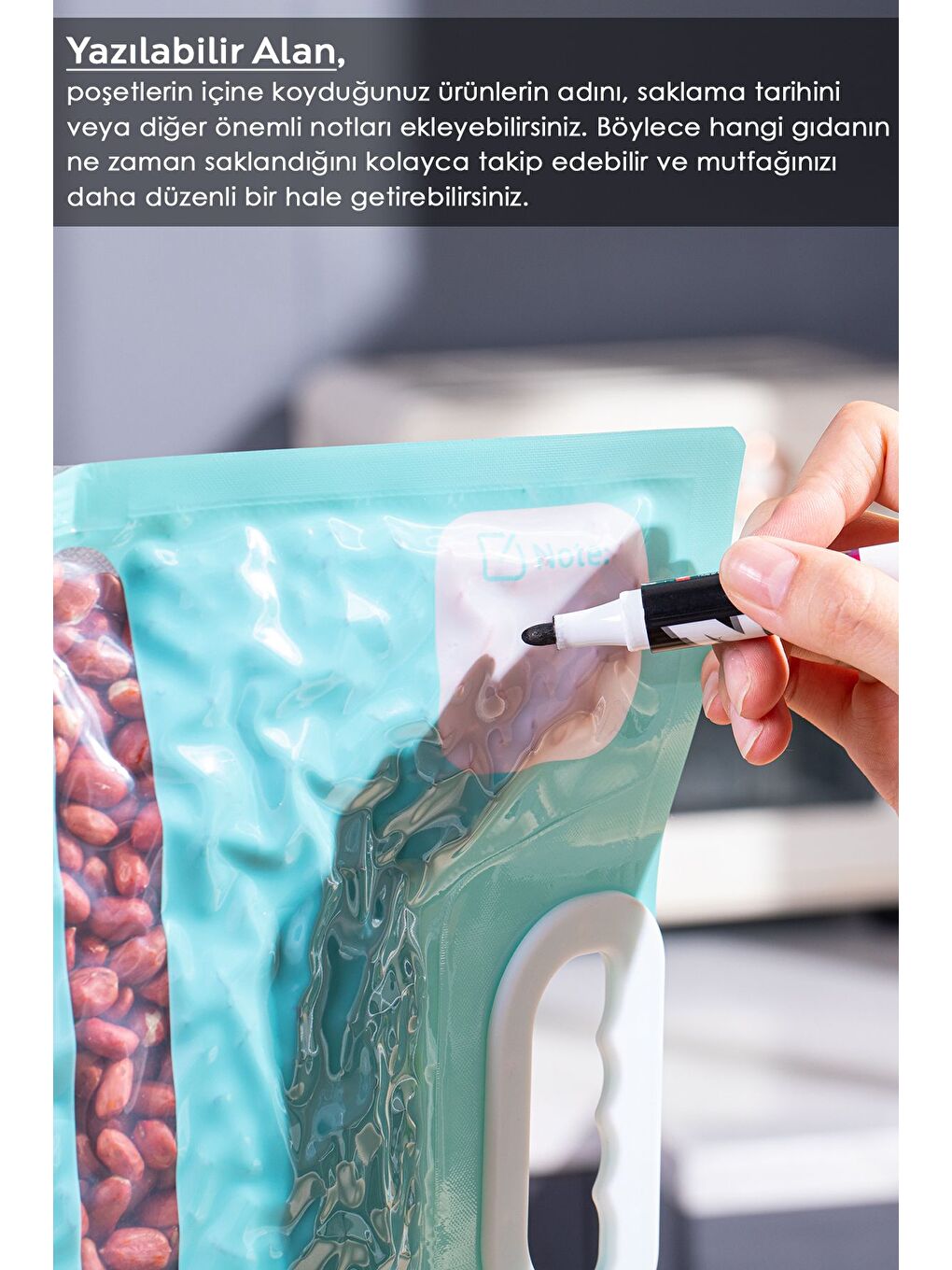 Yeşil 15 Parça Vaku mlu Saklama Poşeti Seti-4