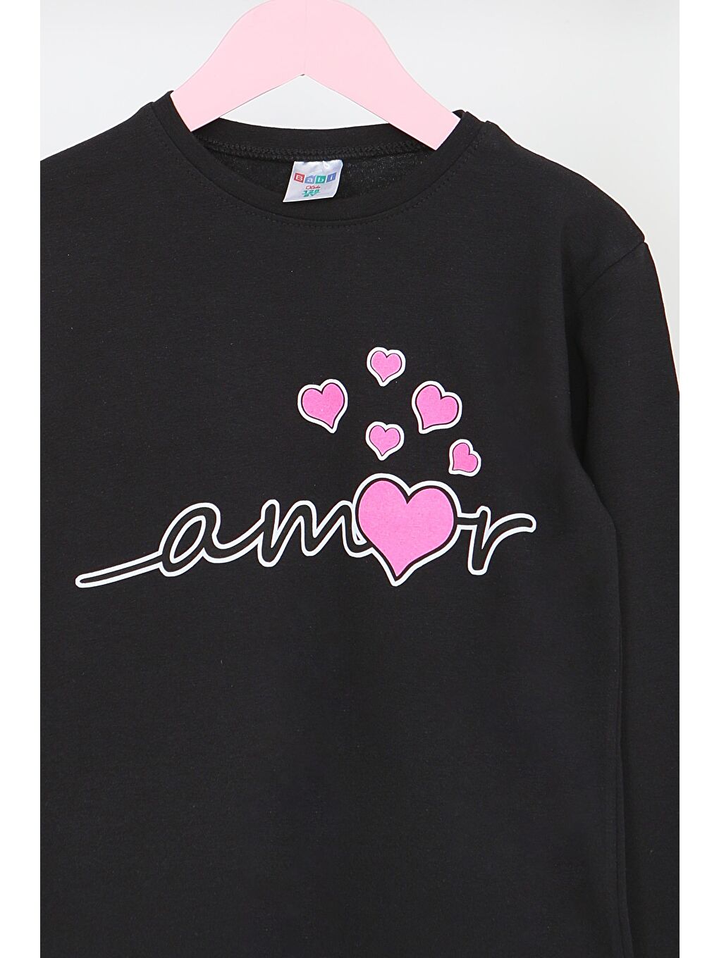 Kız Çocuk Siyah Uzun Kollu Baskılı Penye Badi - 27698-1