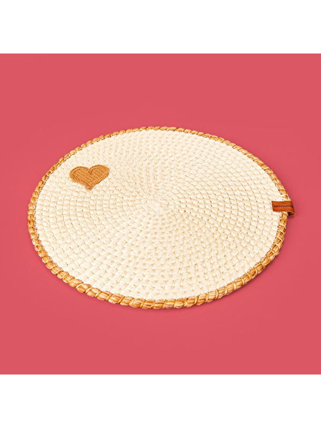 Soft Bej Kalp Nakışlı Supla - Ekru - 33x33 cm-3