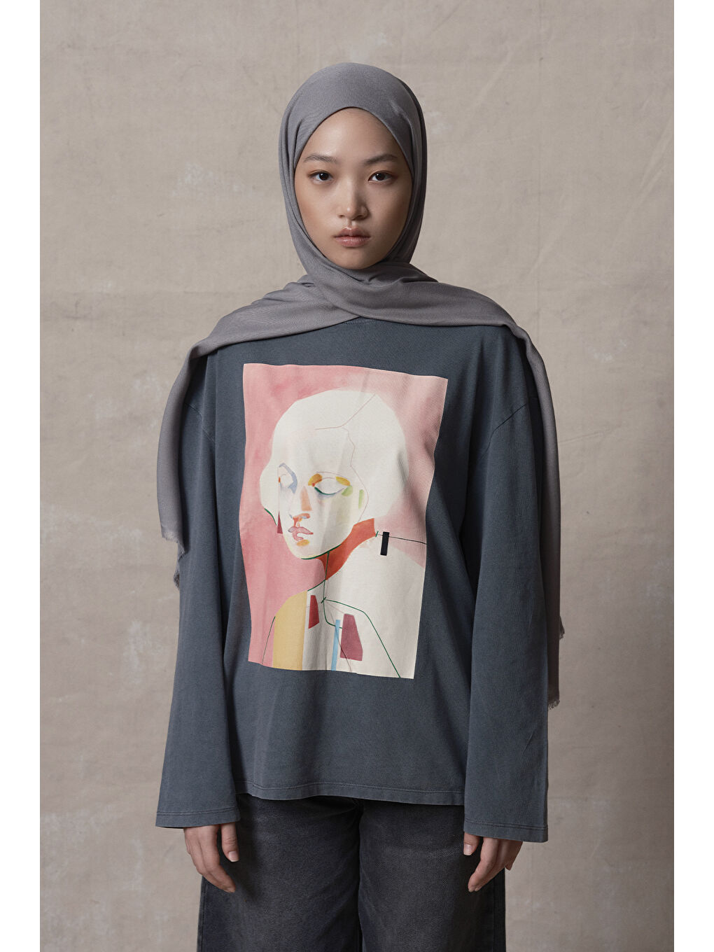 Modal Şal Koyu Gri-1