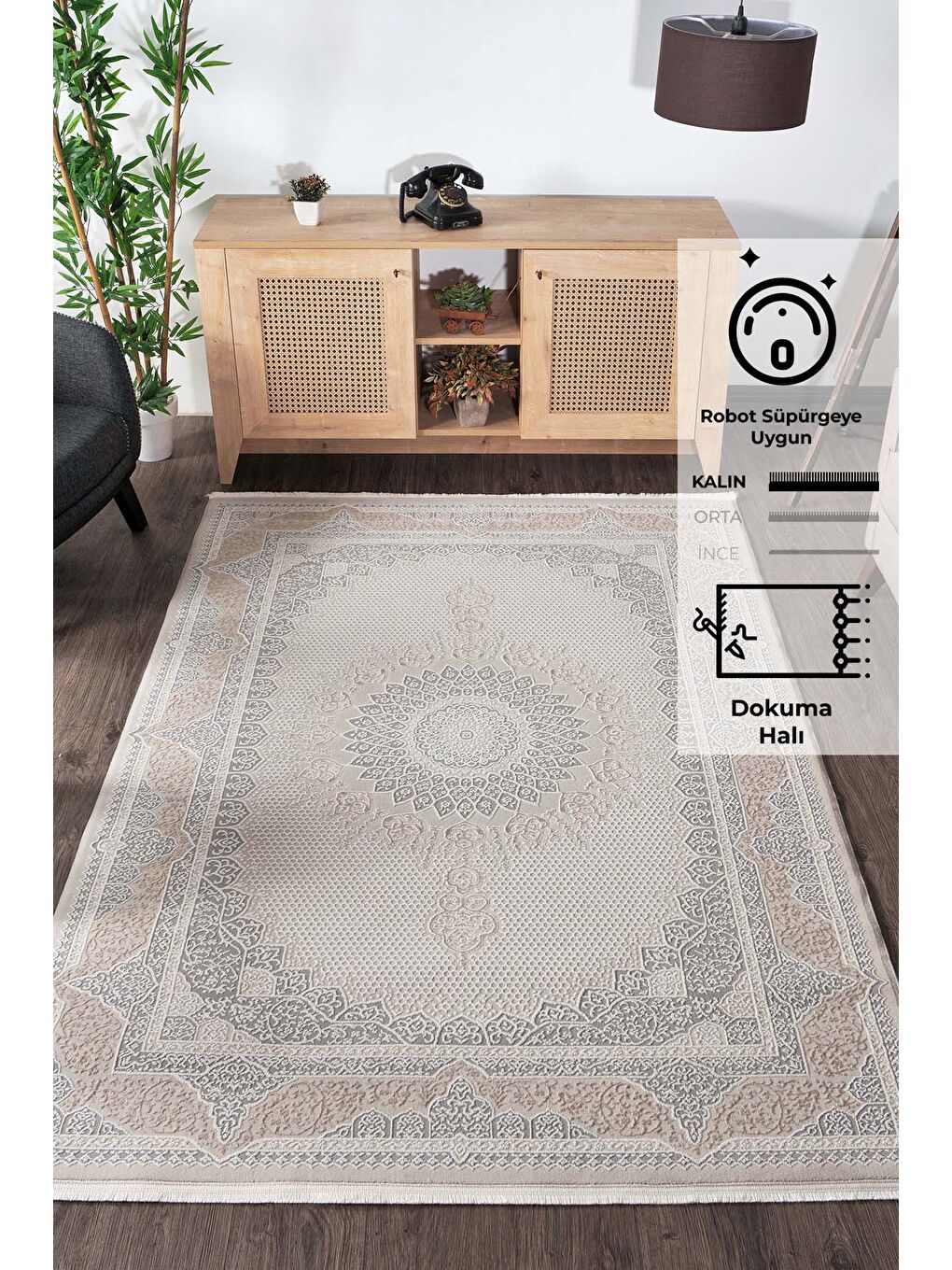 Beyaz Leo 2974 Modern Dokuma Halı-160x230