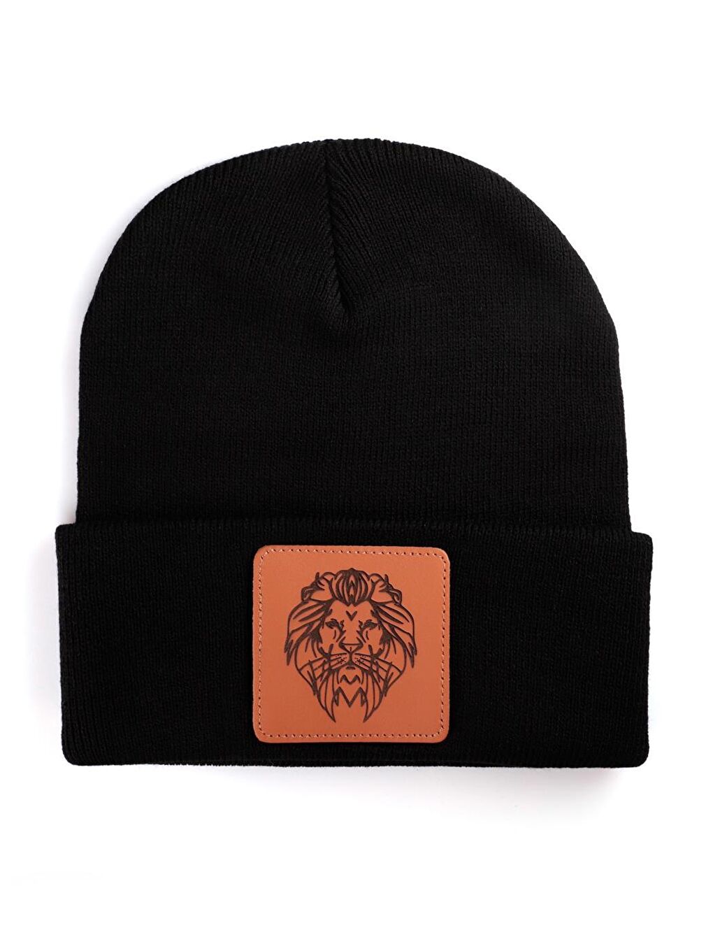 BlackBörk Siyah V1 Akrilik Aslan - 13 Kod Logolu Unisex Siyah Bere (Beanie)