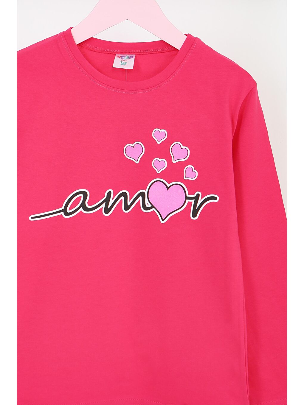 Fuşya Kız Çocuk Fusya Uzun Kollu Baskılı Penye Badi - 27698-1