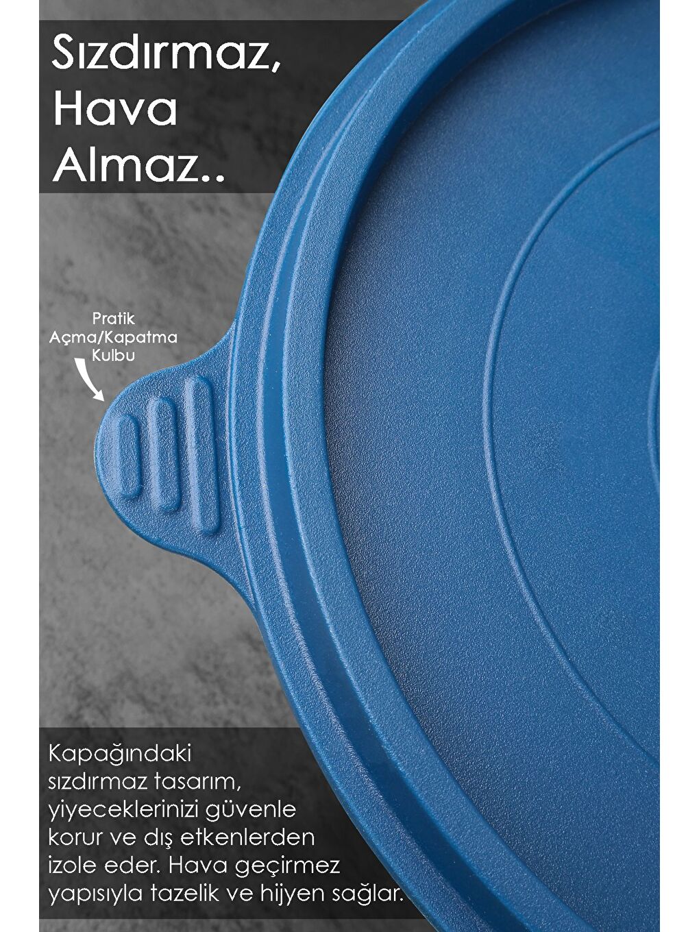 4'lü Yuvarlak Gıda Saklama Kabı Seti 4x250 ml Lacivert-2