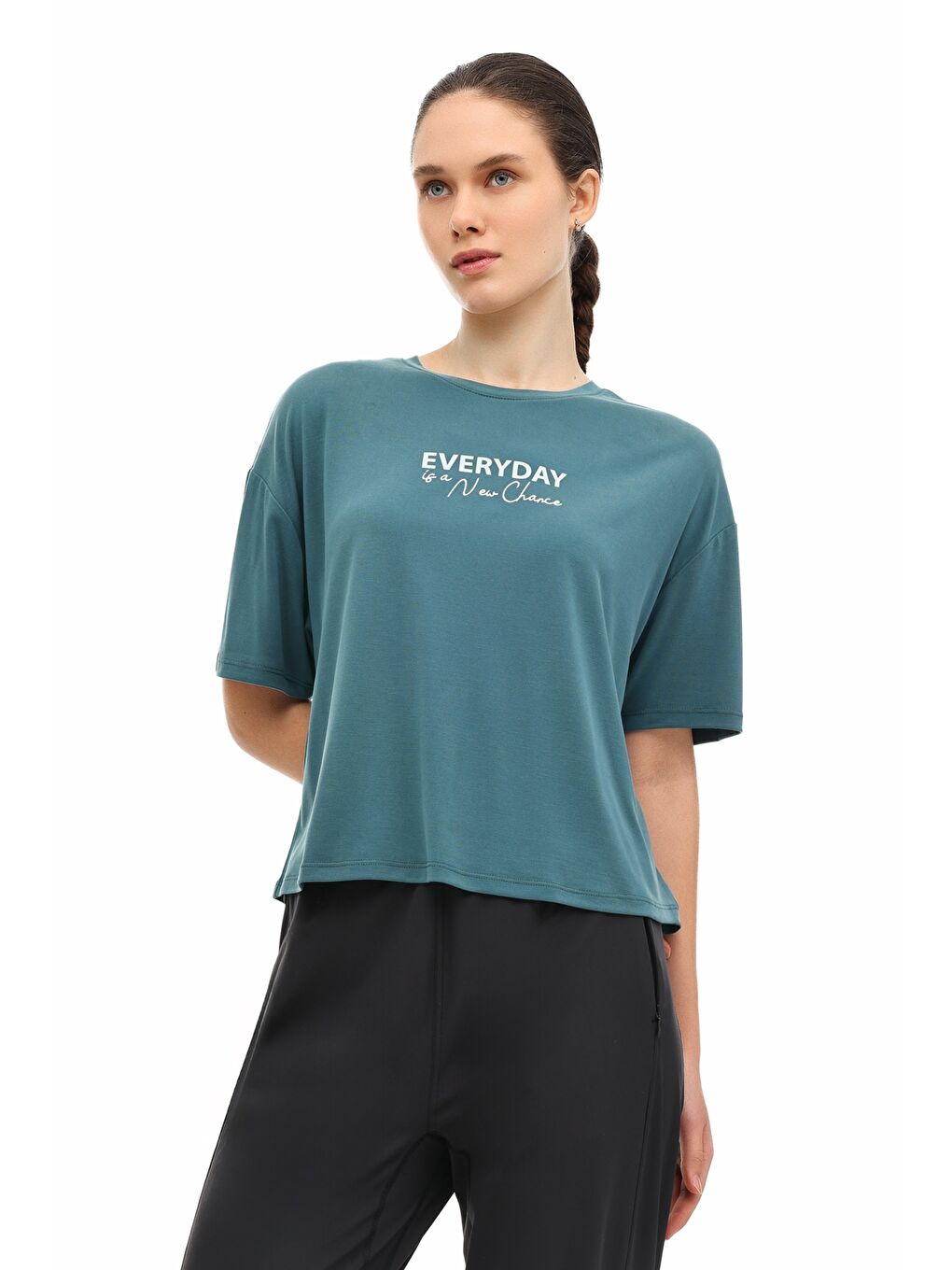 WL 11HIER 6FX Yeşil Kadın Kısa Kol T-Shirt