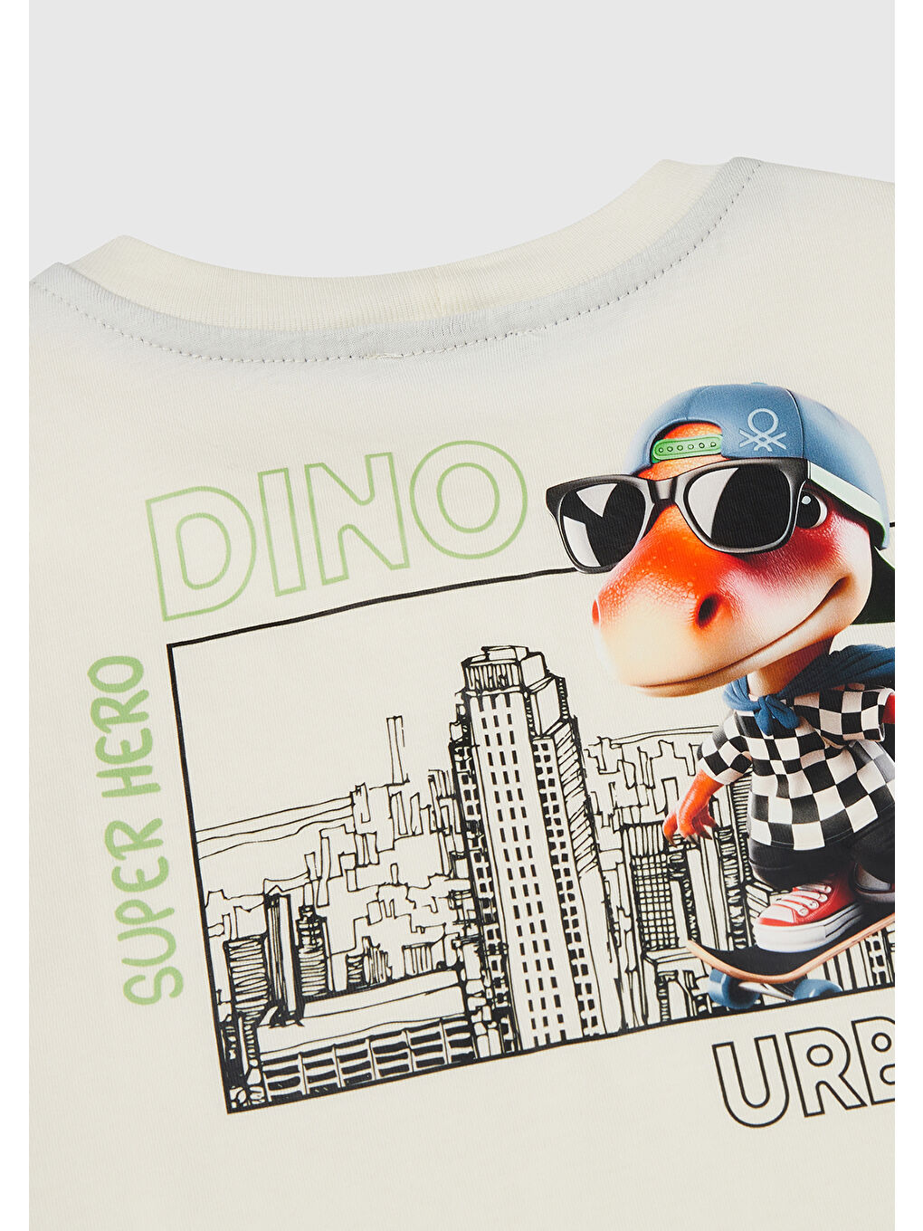 Erkek Çocuk Ekru Fotoğraf Baskılı Bisiklet Yaka Tişört-2