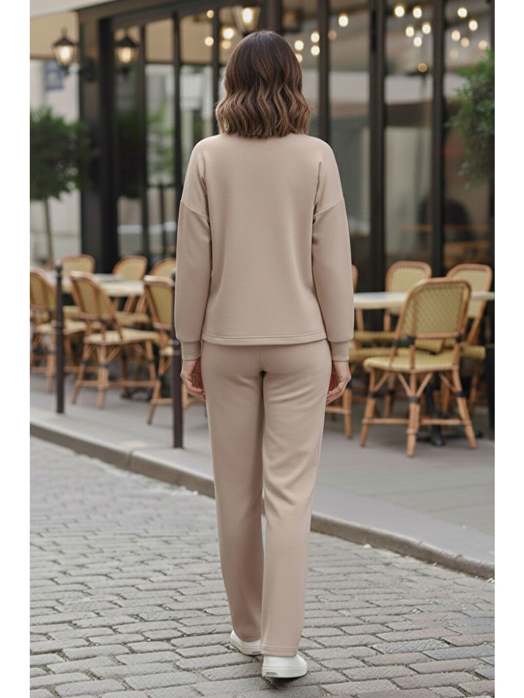 Ekru Çıtçıtlı Modaal İkili Takım Krem - 28061-KREM-2