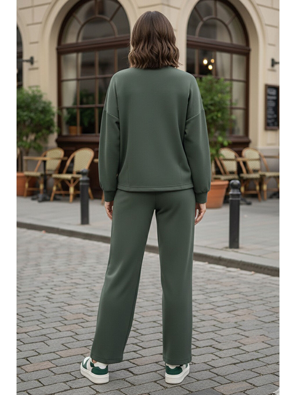 Çıtçıtlı Modaal İkili Takım Haki - 28061-HAKI-1