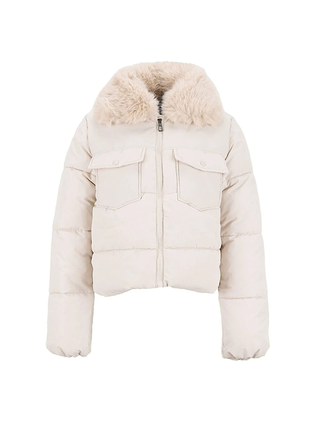 Bej Onlmaggi Regular Fit Tüy Detaylı Klasik Yaka Mont 15322000