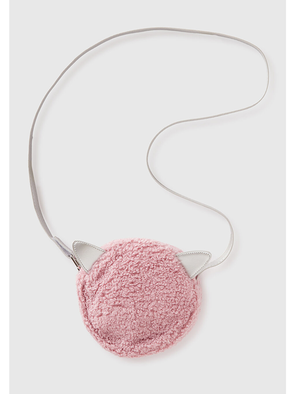 Pembe Kız Çocuk Gül Kurusu Logo Detaylı Kulaklı Yuvarlak Çanta