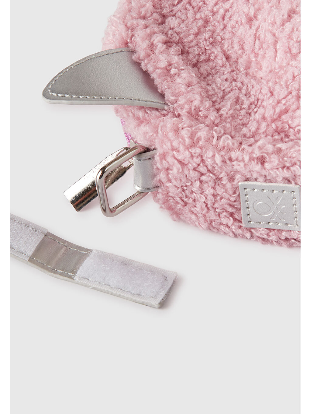 Pembe Kız Çocuk Gül Kurusu Logo Detaylı Kulaklı Yuvarlak Çanta-2