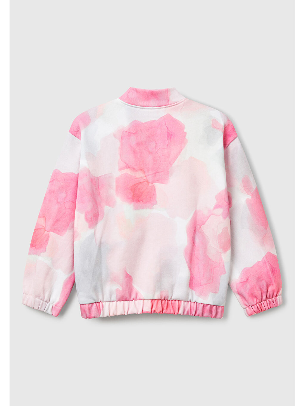 Kız Çocuk Pembe Mix Tamamı Desenli Logo Etiketli Hafif Oversize Sweatshirt-1