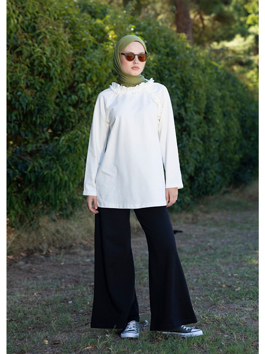 Tesettür Eşofman Üstü -Ekru-1