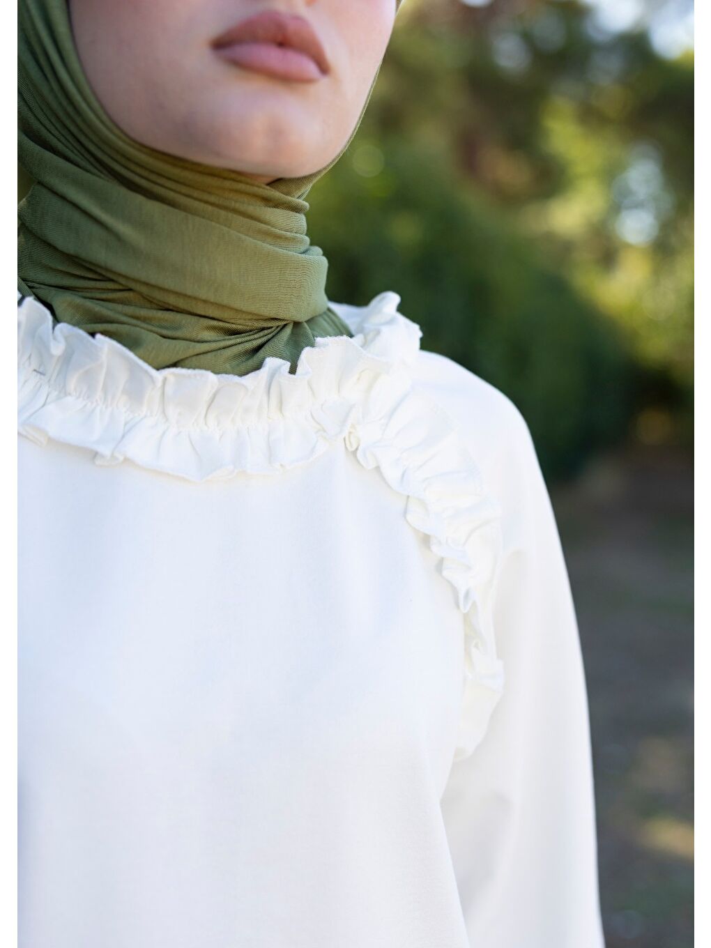 Tesettür Eşofman Üstü -Ekru-3