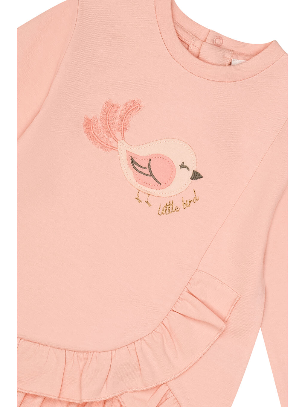 Pembe Fiyonk ve Fırfır Detaylı Kız Bebek İkili Takım-3