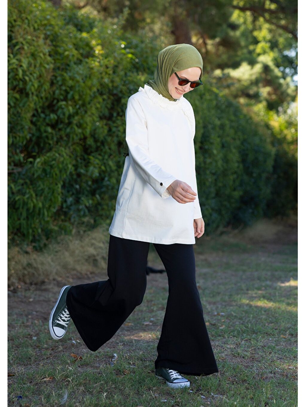 Tesettür Eşofman Üstü -Ekru-5