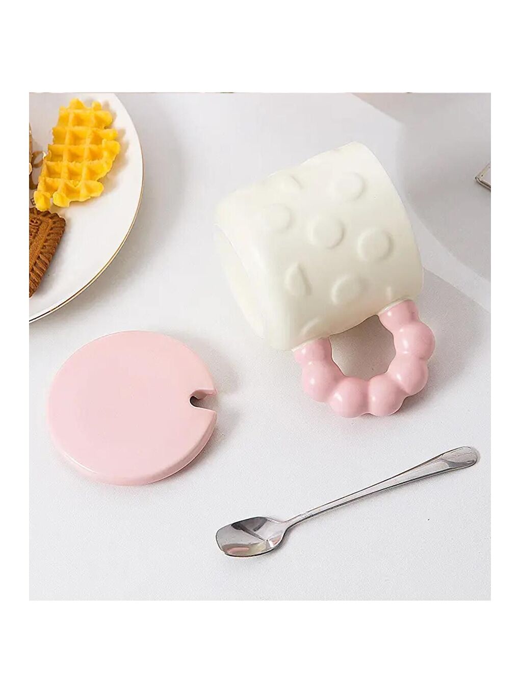 Karışık Desenli Ve Renkli Kulplu Seramik Kupa-2