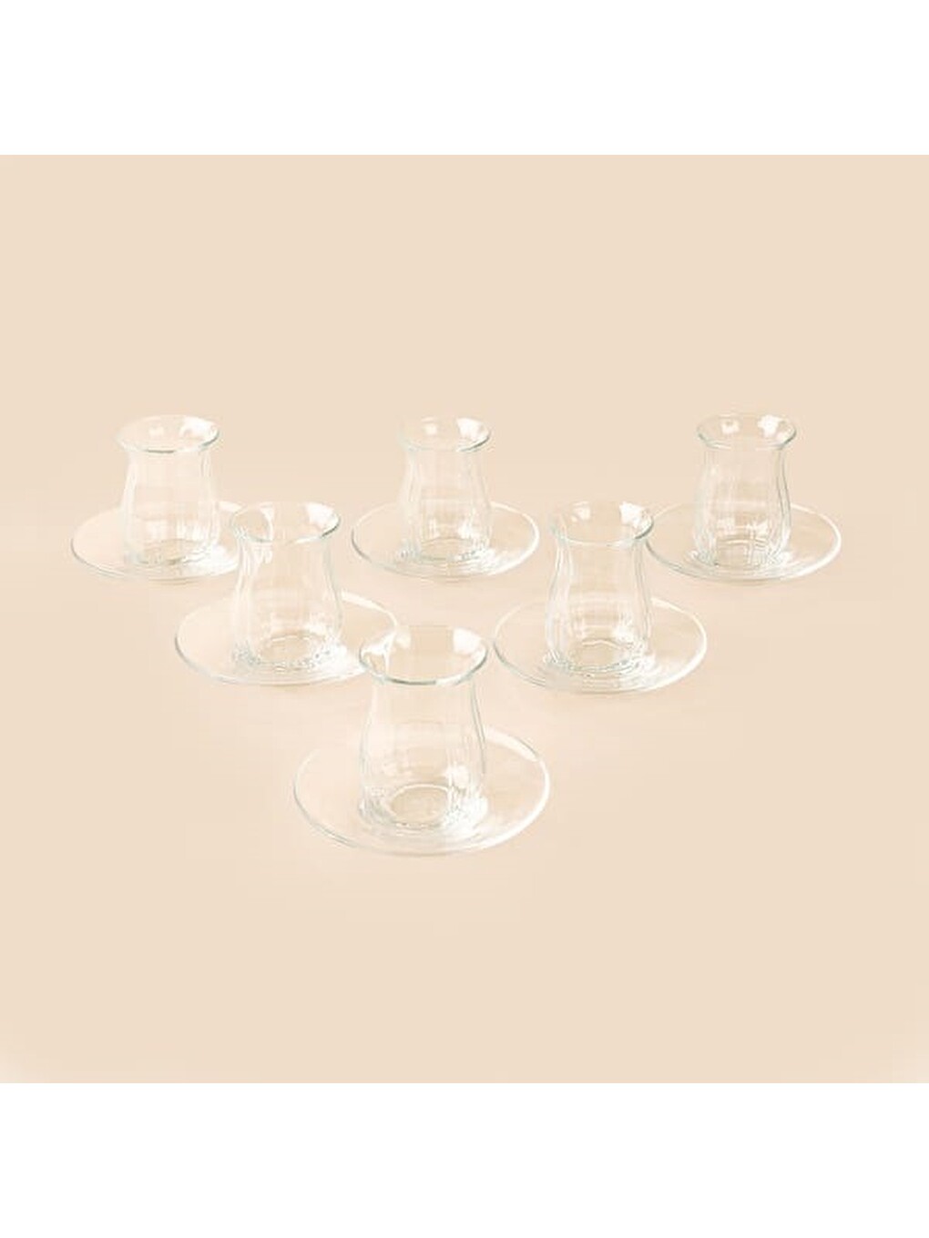 Renksiz Linka 6 Kişilik 12 Parça Çay Takımı - Şeffaf - 145 Ml