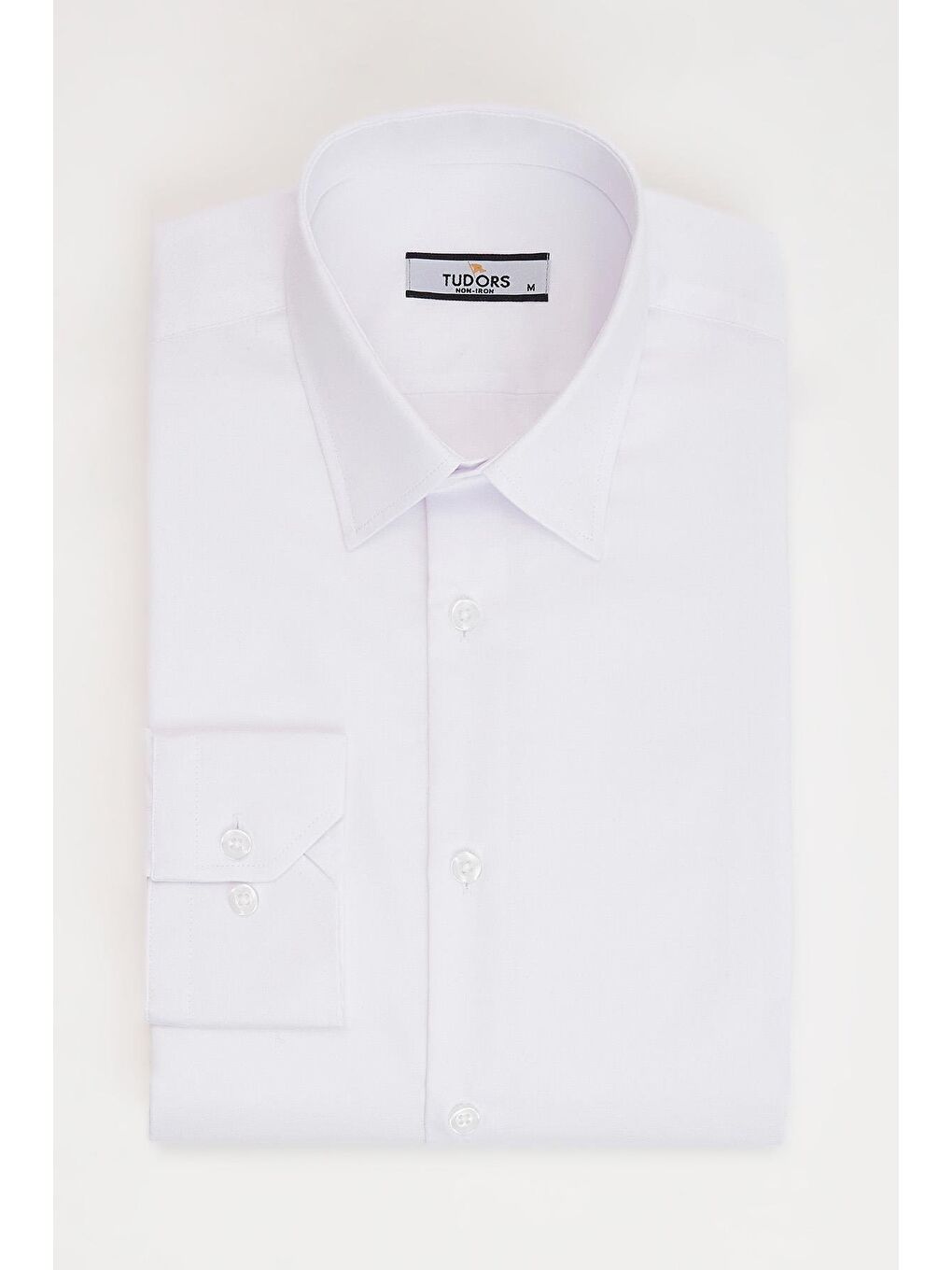 Regular Fit Beyaz Non-Iron Pamuklu Doğa Dostu Ekoteks Belgeli Ütü Gerektirmez Gömlek-1