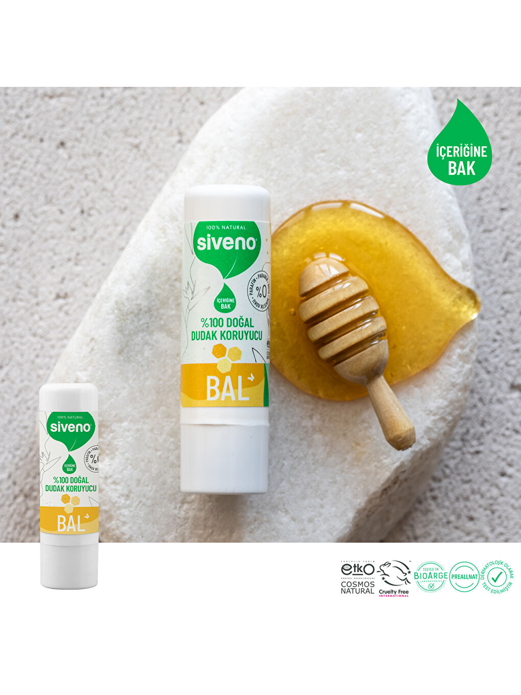 %100 Doğal Dudak Koruyucu Bal Bitkisel Lipbalm Dudak Kremi Nemlendirici Parlatıcı Onarıcı 6 G-1