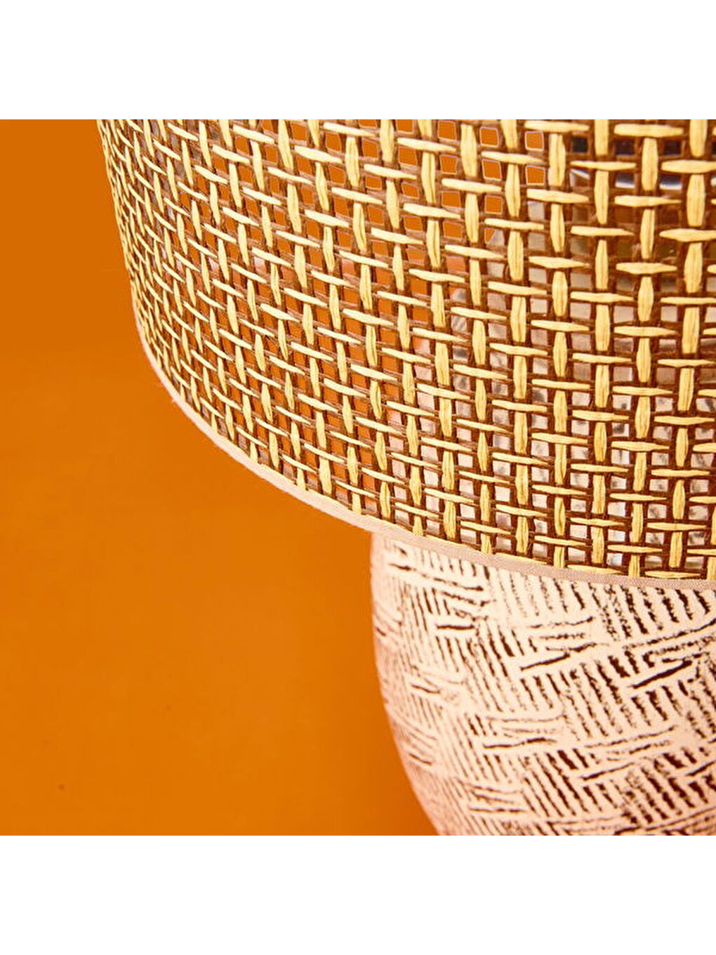 Madrid Seramik Abajur - Kahverengi - 50x50x30 cm-1