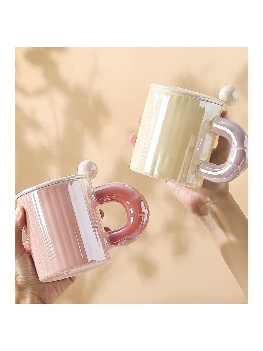 BAM HEDİYELİK EŞYA Karişik Minimal Pastel Tonlu Seramik Kupa - 2