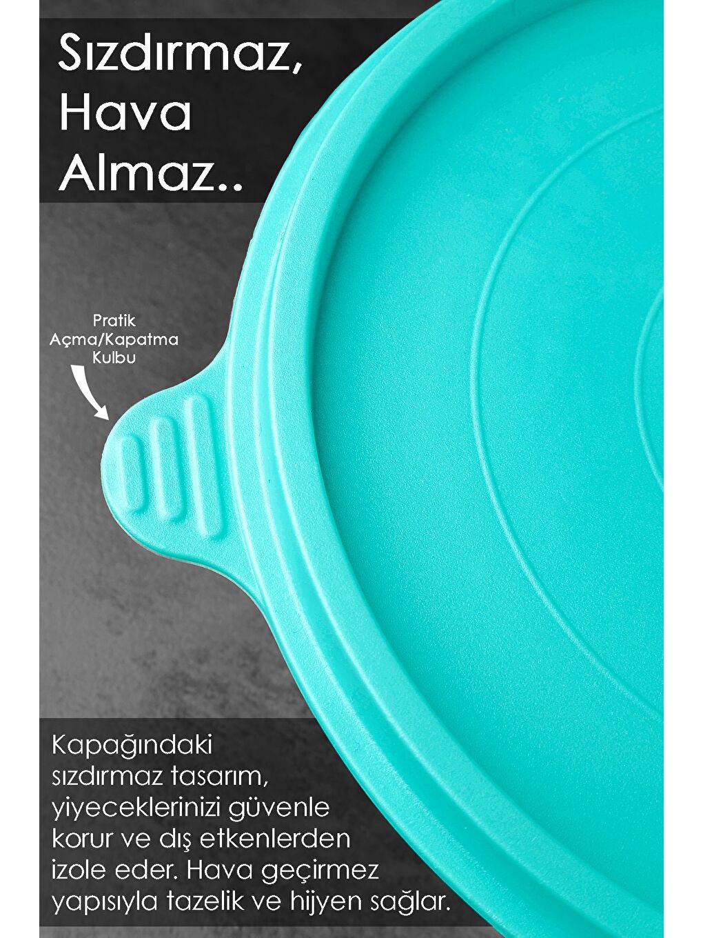 12'li Yuvarlak Gıda Saklama Kabı Seti 12x600 ml Yeşil-2