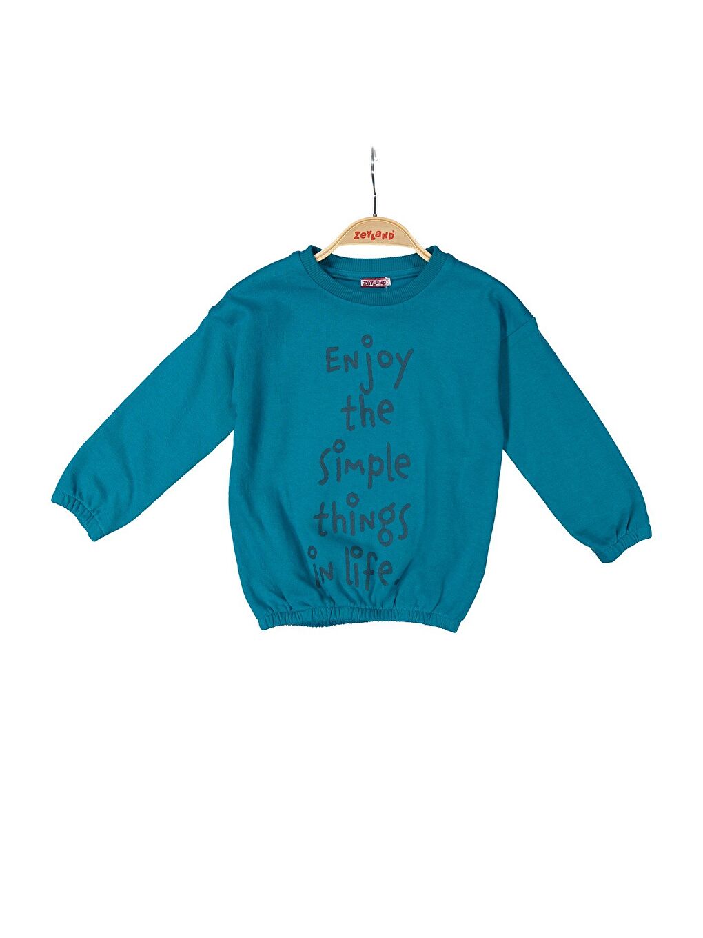 Yeşil Kız Çocuk Baskılı Sweatshirt (2-12Yaş)