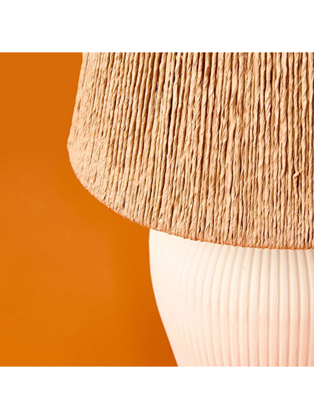 Glow Seramik Abajur - Beyaz / Krem - 40x40x25 cm-3