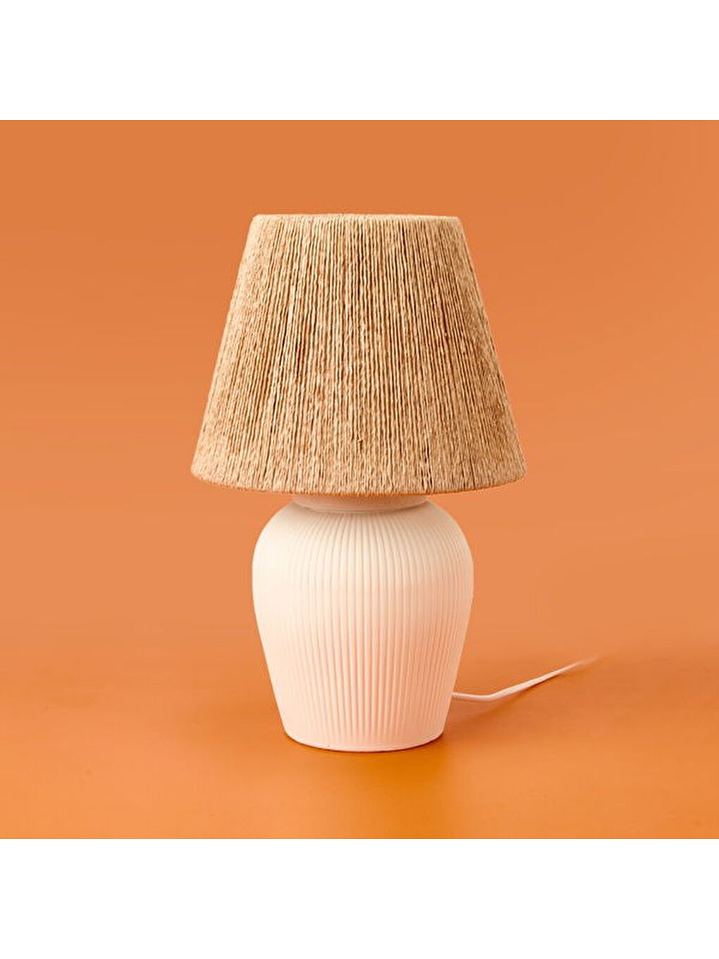 Glow Seramik Abajur - Beyaz / Krem - 40x40x25 cm-6