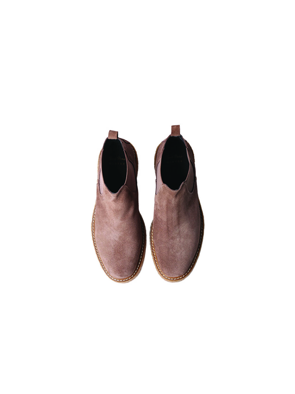 Bej Kadın Bot NANTES-SY SPLIT LEATHER ANKLE BOOT WITH SIDE ELASTICS-2