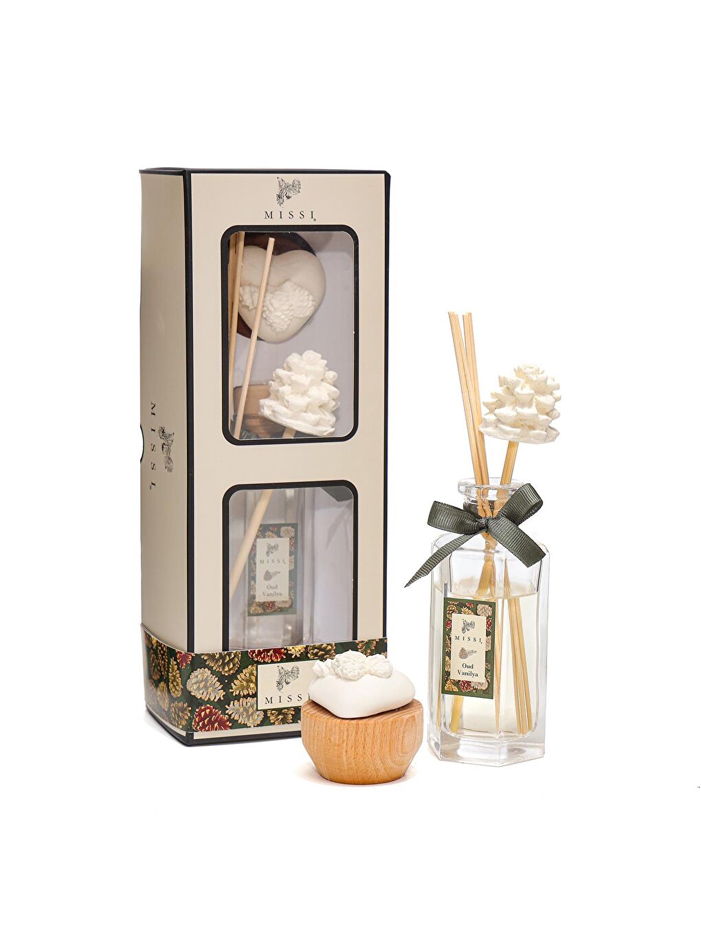 Ekru Yılbaşı Altıgen Oud Vanilya Hediye Seti