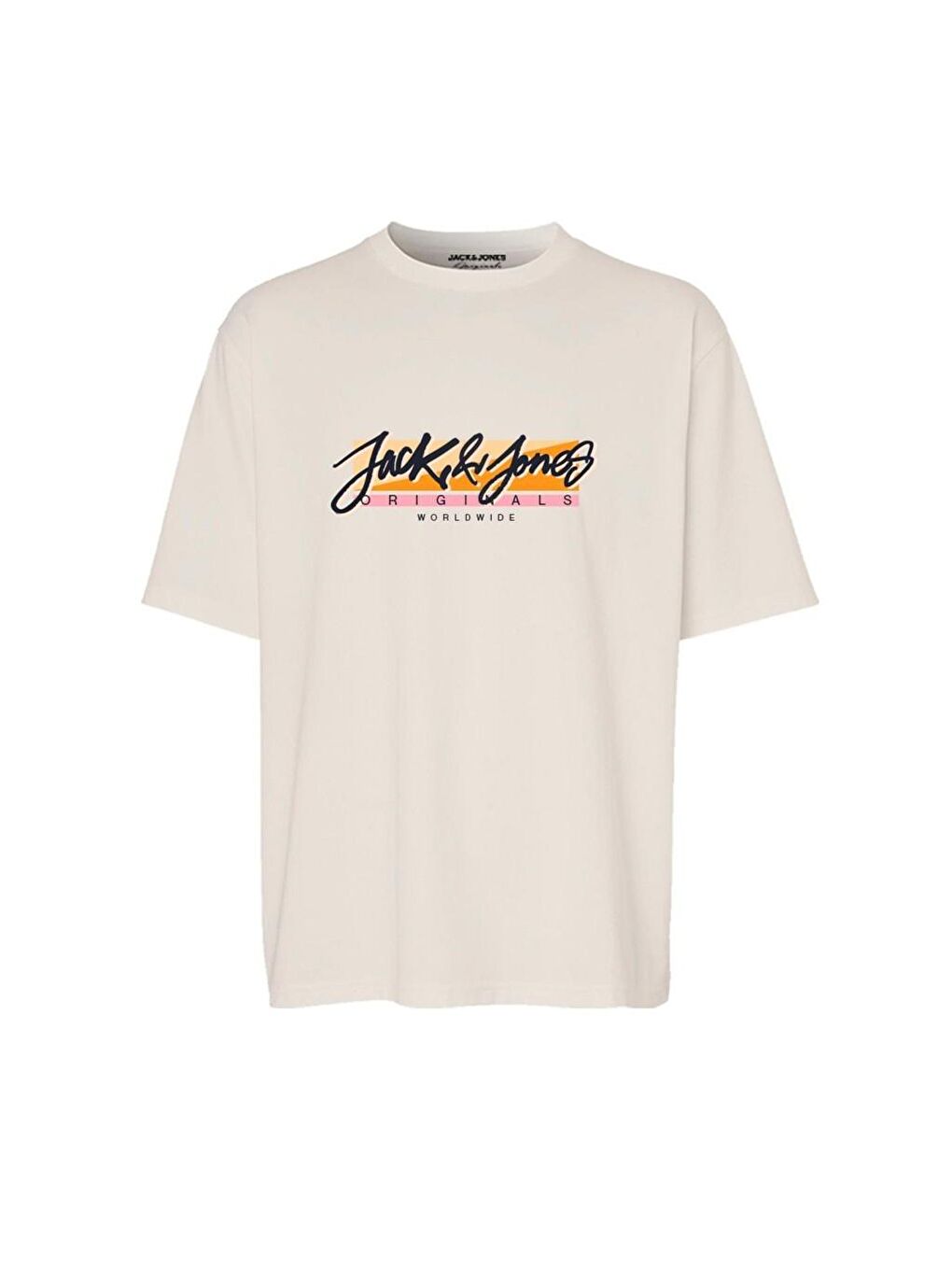 Jack & Jones Tampa Erkek Ekru Yuvarlak Yaka Tişört