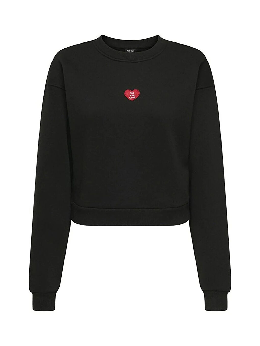 Siyah Onlevisa Pamuklu Regular Fit Bisiklet Yaka Kadın Sweat 15358296